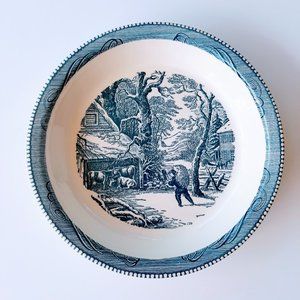 CURRIER & IVES Pie Plate Vintage Royal USA 10 inch